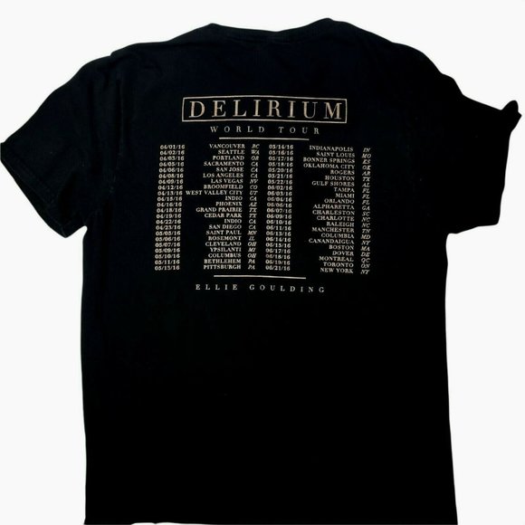 Ellie Goulding Black Delirium World Tour 2016 Concert T-shirt Size S - Picture 2 of 4